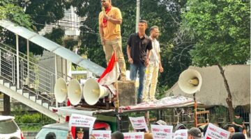 Buntut Kasus Korupsi, FKMP Demo Satono Bupati Sambas Di Gedung KPK RI